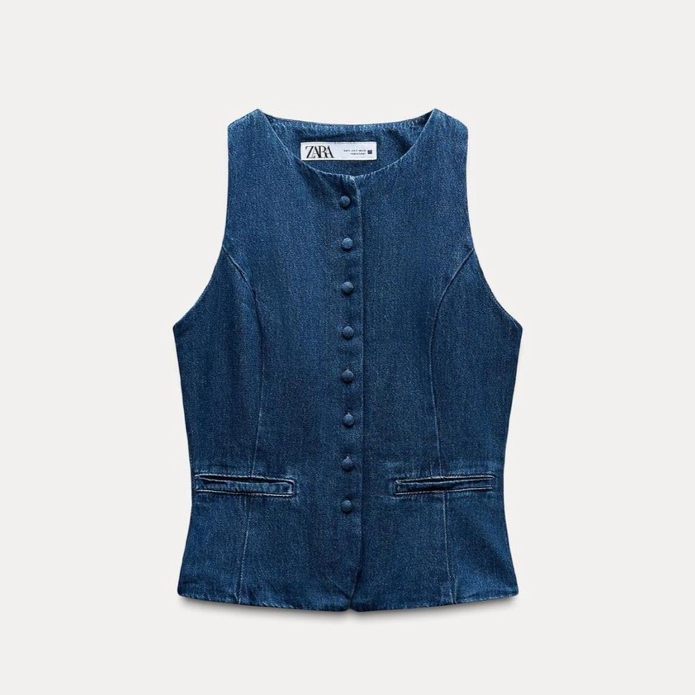 Zara Women's Indigo Denim Vest